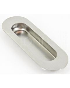 Oval Shape Flush Pull Handle - 120mm x 40mm - Satin Stainless Steel