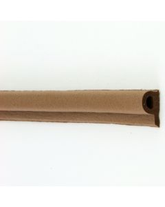 P' Profile EPDM Rubber Draught Proofing Strip For Doors & Windows - Brown Finish - 10m Roll