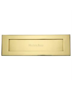 Extra Large Front Door Letter Plate (Accepts A4) - 402mm x 124mm - Polished Brass