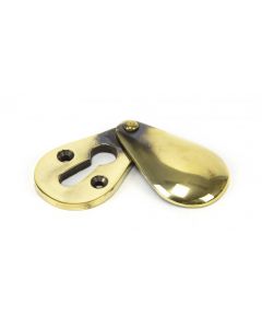 Plain Standard Profile Covered Escutcheon - Face Fixed - Aged Brass Unlacquered