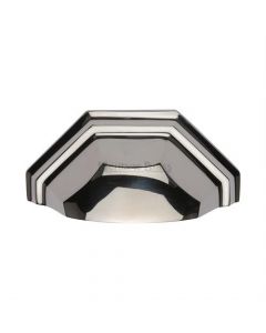 Shaped Pattern Drawer Pull Cup Handle - 104mm Width - Polished Nickel
