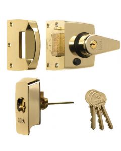 ERA High Security B.S. Night Latch (Front Door Yale Lock) - Polished Brass
