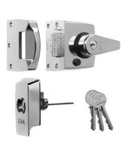 High Security B.S. Night latch (Front Door Yale Lock) - Polished Chrome
