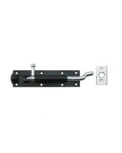 Necked Pattern Tower Bolt - Matt Black / Galv