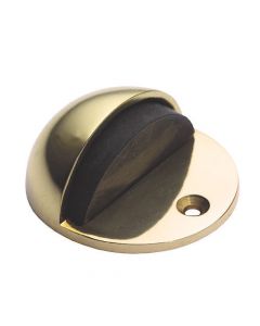 Hooded Pattern - Floor Mounted Door Stop - Polished Brass