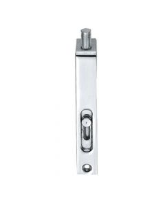 Small Flush Bolt With Slide Knob For Double Doors - Polished Chrome