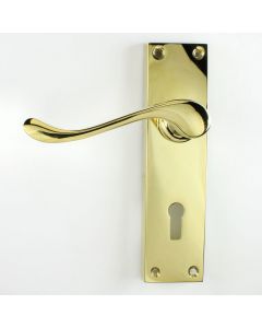 Malvern Suite - Victorian Scroll Door Handles - Polished Brass