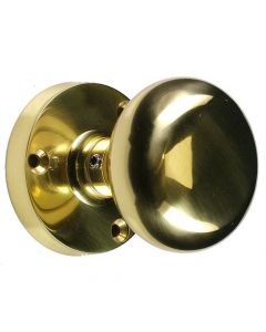 Mortice Door Knobs - Mushroom Shape - Polished Brass