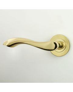 Gamma Door Handles - Polished Brass