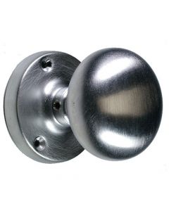 Mortice Door Knobs - Mushroom Design - Satin Chrome