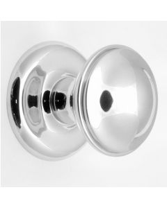 Centre Front Door Knob - Polished Chrome - 66mm Diameter