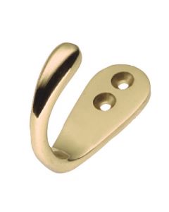 Single Robe Hook - Polished Brass