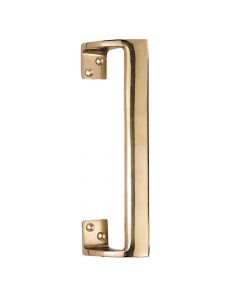 Cranked Design Face Fix Pull Handles - Polished Brass