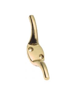 Cleat Hook For Blinds - Polished Brass