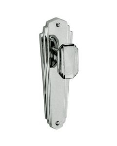 Charlston Range - 1930's Art Deco Style Mortice Door Knobs On Backplate - Polished Chrome