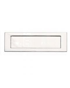 Plain Front Door Letter Plate - 276mm x 94mm - Polished Chrome