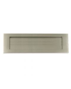 Plain Front Door Letter Plate - 276mm x 94mm - Brushed Satin Chrome