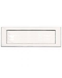 Large Front Door Letter Plate (Accepts A4) - 305mm x 102mm (12" x 4") - Polished Chrome