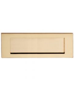 Large Front Door Letter Plate (Accepts A4) - 359mm x 113mm - Polished Brass