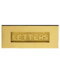 Letter Plate With Embossed "LETTERS" On Flap - 254mm x 102mm - Polished Brass