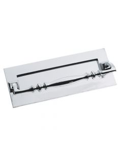 Plain Letter Plate With Grab Pull Handle - 254mm x 102mm - Polished Chrome