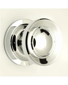 Victorian Style Centre Door Knob - Polished Chrome
