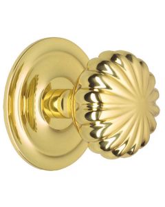 Peel Centre Front Door Knob - Polished Brass