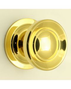 Victorian Style Centre Door Knob - Polished Brass