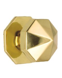 Carousel Pattern Centre Door Knob - Polished Brass