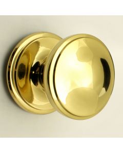 Princess Pattern Front Door Knob - Polished Brass
