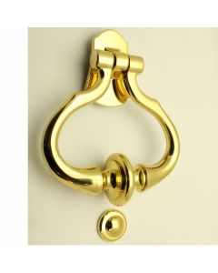 Diplomat Large Heavy Quality - Front Door Knocker - Polished Brass