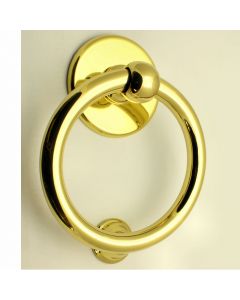 Large Style Ring Door Knocker - Polished Brass