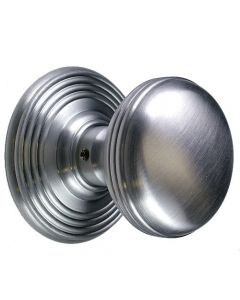 Ringed Pattern Mortice Knob Set - Satin Chrome