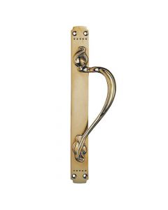 High Quality Fancy Design Laurin Pull Handle On Plate - Polished Brass