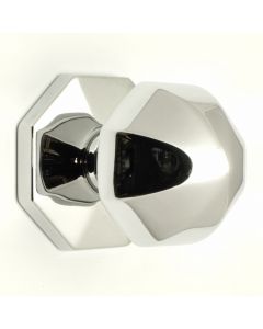 Umbrella Pattern Front Door Knob - Polished Chrome