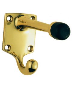 Architectural Quality Buffered Hat & Coat Hook - Polished Brass