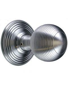 Queen Anne Reeded Pattern Mortice Knobs - Satin Chrome