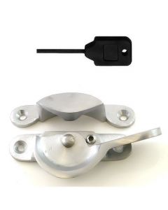 Narrow Locking Fitch Fastener - For Double Glazed Sash Windows - Satin Chrome