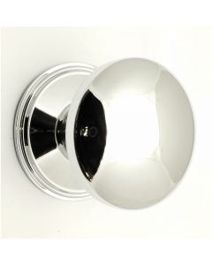 Modern Plain Style Domed Centre Door Knob - Polished Chrome