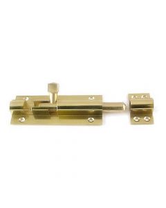 Traditional Style Barrel Bolt Straight Style - Polished Brass