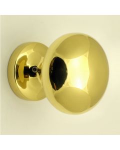 Modern Style Front Door Knob - Polished Brass