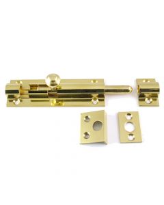 Ringed Pattern Barrel Bolt - Polished Brass