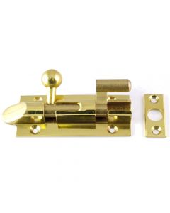 Ball Shape Necked Pattern Barrel Bolt - Polished Brass