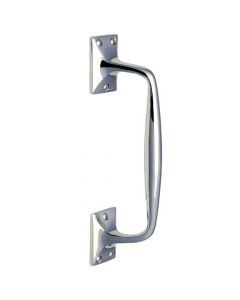 Cranked Design Pub Style Face Fix Pull Handle - Polished Chrome