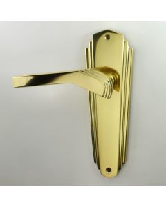 Waldorf Art Deco Lever Suite - Polished Brass