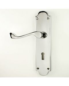 Kensington Lever Suite - Large Plate - Polished Chrome