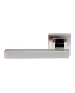 Square T-Bar Lever On Square Rose - Dual Stainless Steel