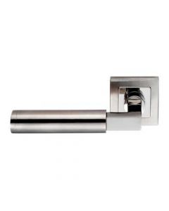 Tubular Lever On Square Rose - Eurospec Dual Stainless Steel