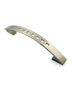 Quadra Bow Handle With Square Hole Design - 2 Sizes - Satin Nickel