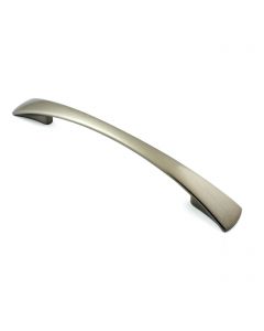 Waisted Flat Design Bow Handle - Available In 2 Sizes - Brushed Satin Nickel Finish